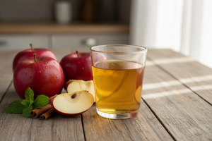 Vinagre de manzana en vaso
