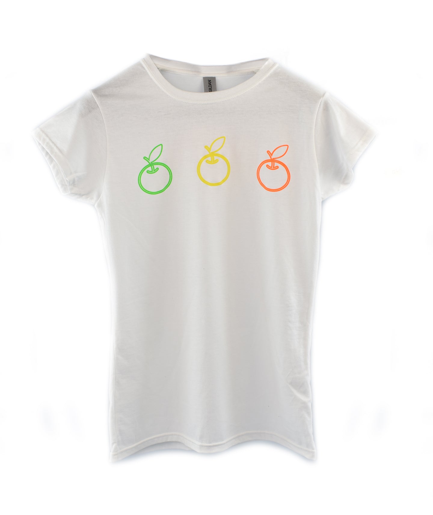 Playera Blanca BRETTA para Dama Tricolor de Manzanas 212 Apple